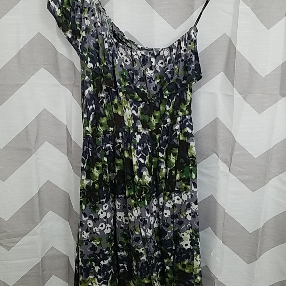 One shoulder floral dress